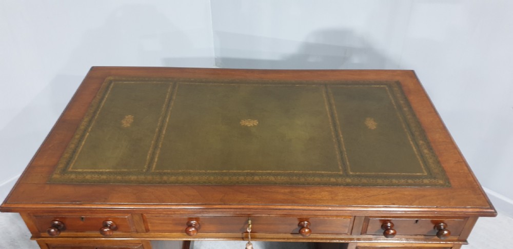 Victorian Walnut Pedestal Desk View VII