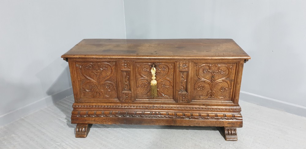 Wonderful Italian Walnut Cassone Coffer View XV