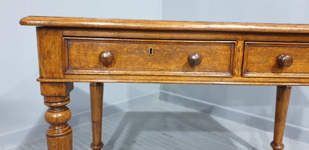 Victorian Golden Oak Writing Desk View V