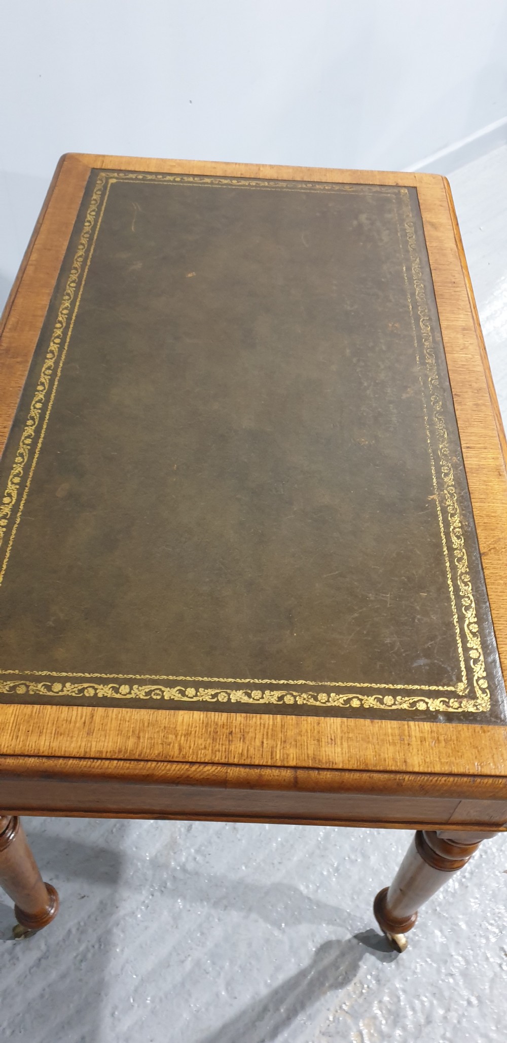 Victorian Golden Oak Writing Desk View VII