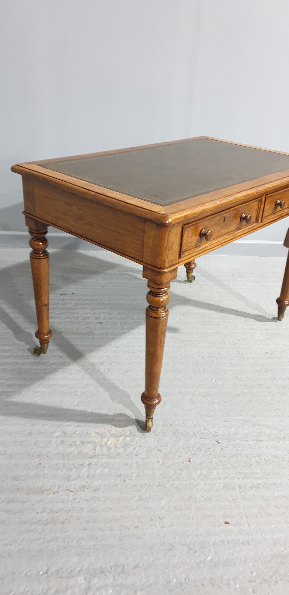 Victorian Golden Oak Writing Desk View IX