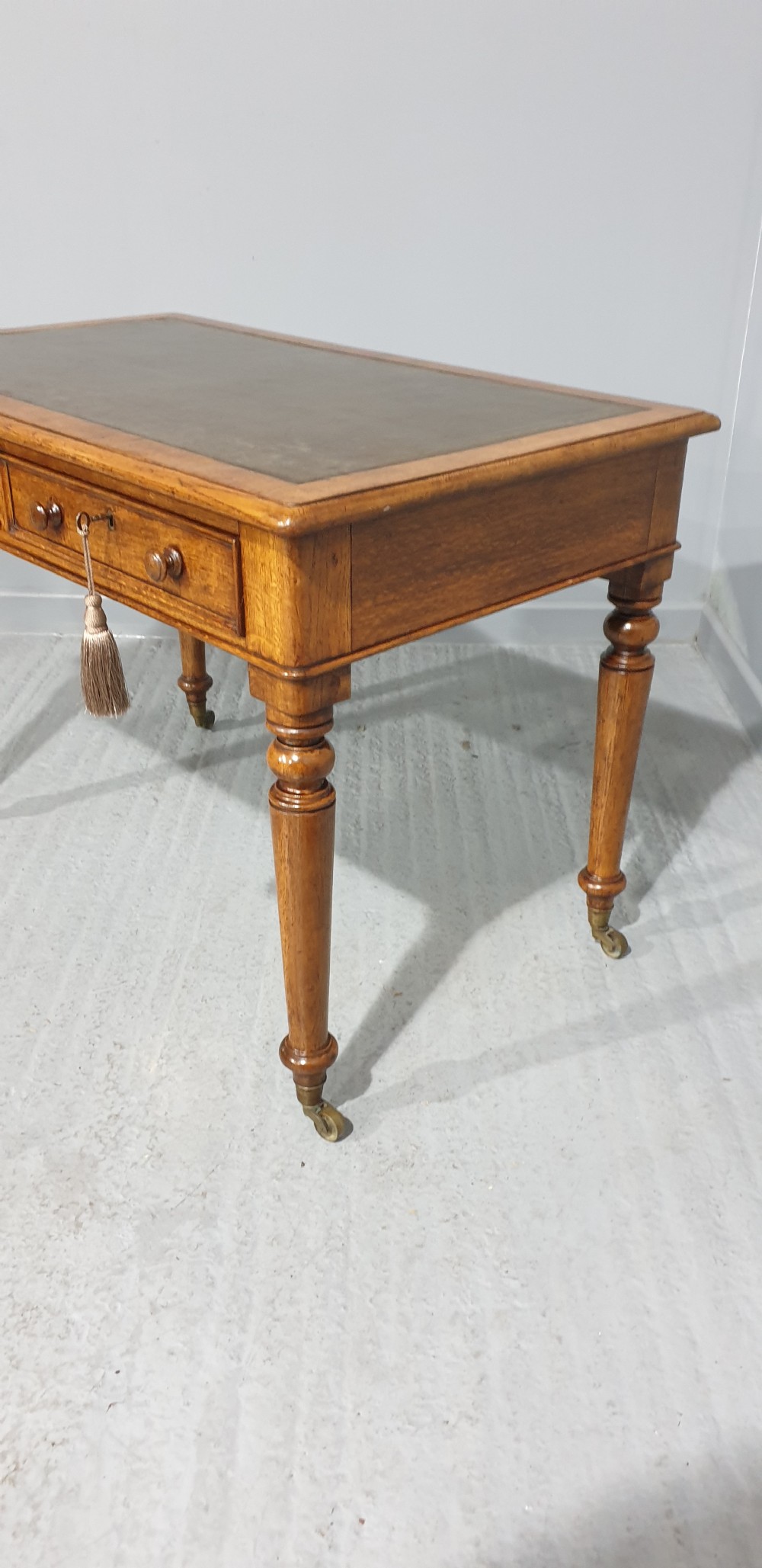 Victorian Golden Oak Writing Desk View X