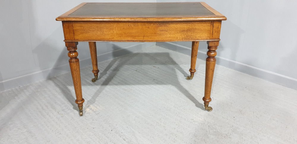 Victorian Golden Oak Writing Desk View XI