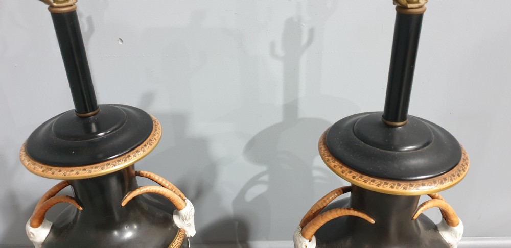 Large Pair Antique Table Lamps View VI