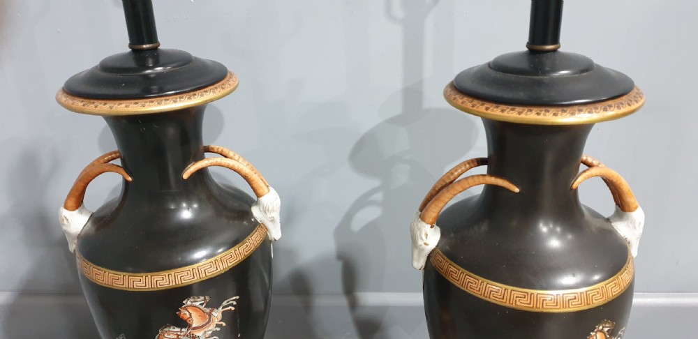 Large Pair Antique Table Lamps View VII