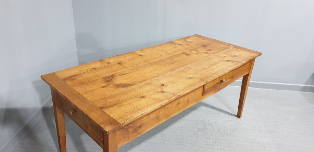 Large French Cherry Farmhouse Kitchen Table View IV