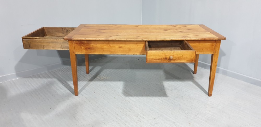 Large French Cherry Farmhouse Kitchen Table View VI