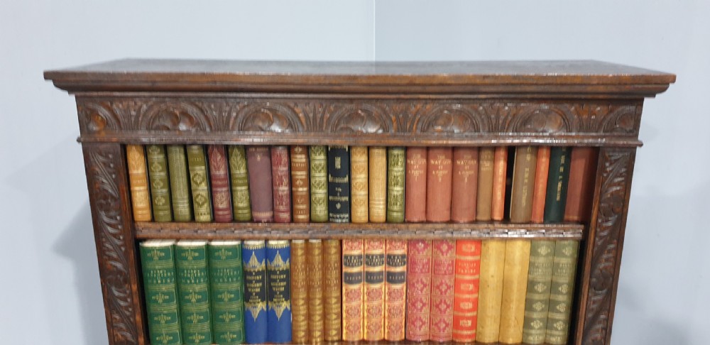 Good Carved Oak Open Adjustable Bookcase View II