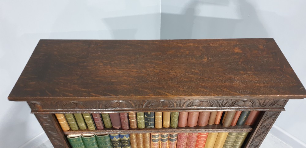 Good Carved Oak Open Adjustable Bookcase View IV