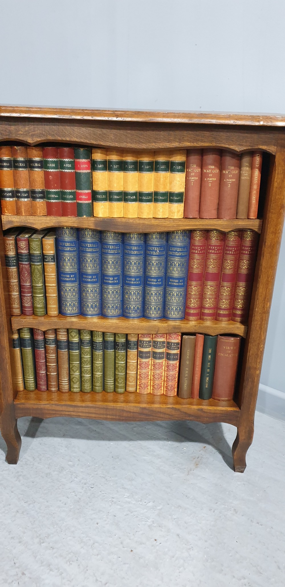 Pair French Oak Open Adjustable Bookcases View II