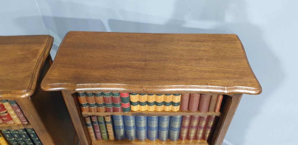 Pair French Oak Open Adjustable Bookcases View III