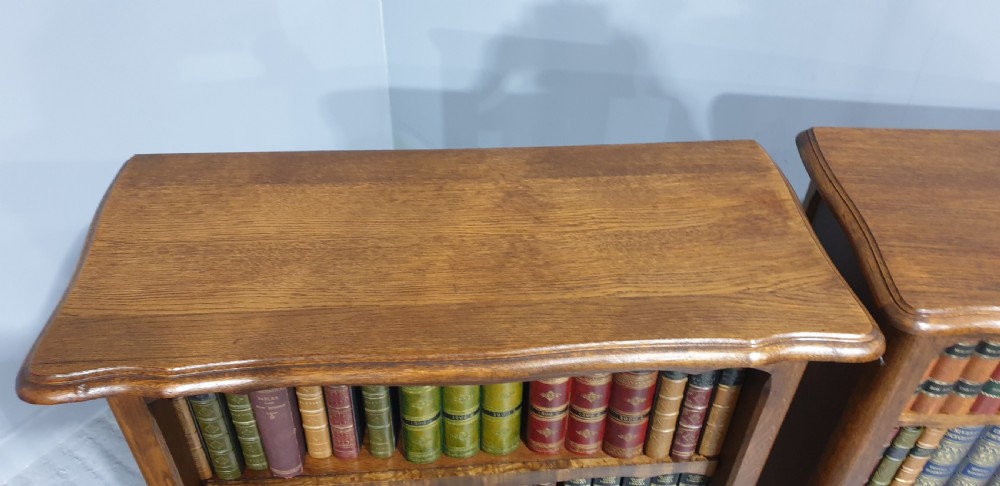 Pair French Oak Open Adjustable Bookcases View IV