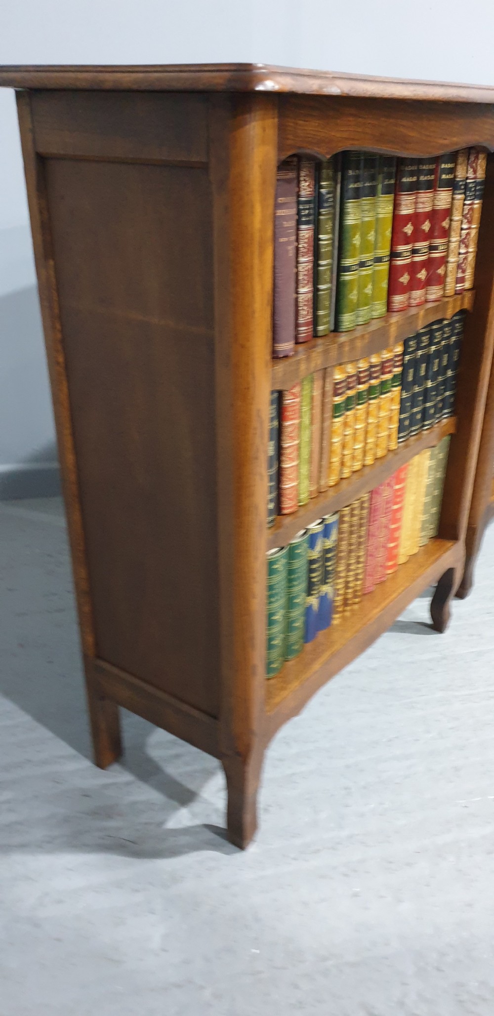 Pair French Oak Open Adjustable Bookcases View VI