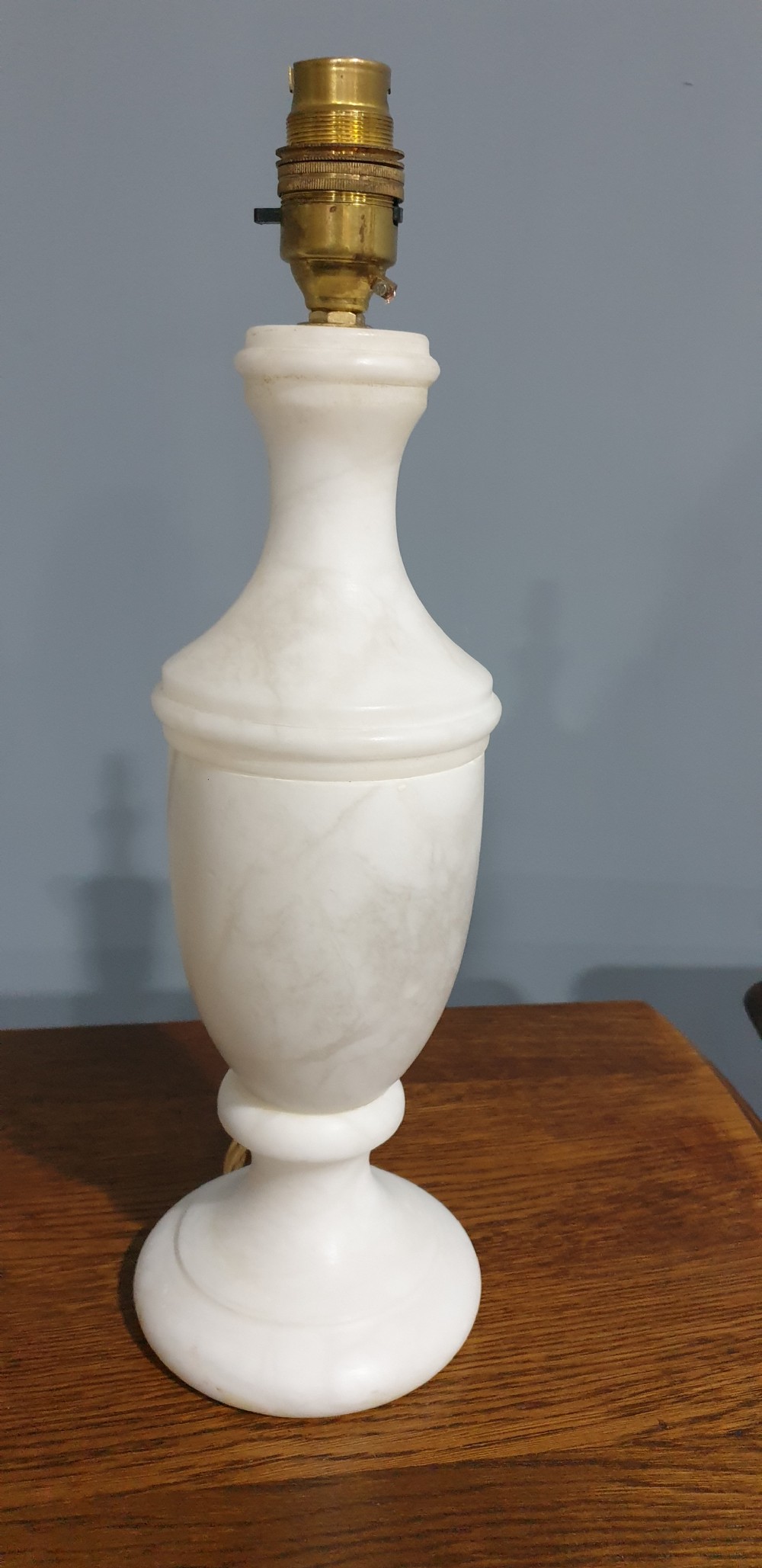 Pair White Marble Table Lamps View II