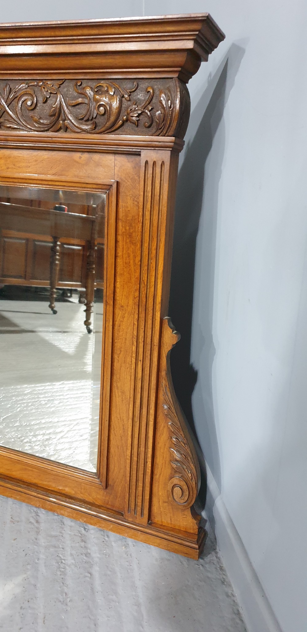 Lovely Pollard Oak Overmantle Mirror View III