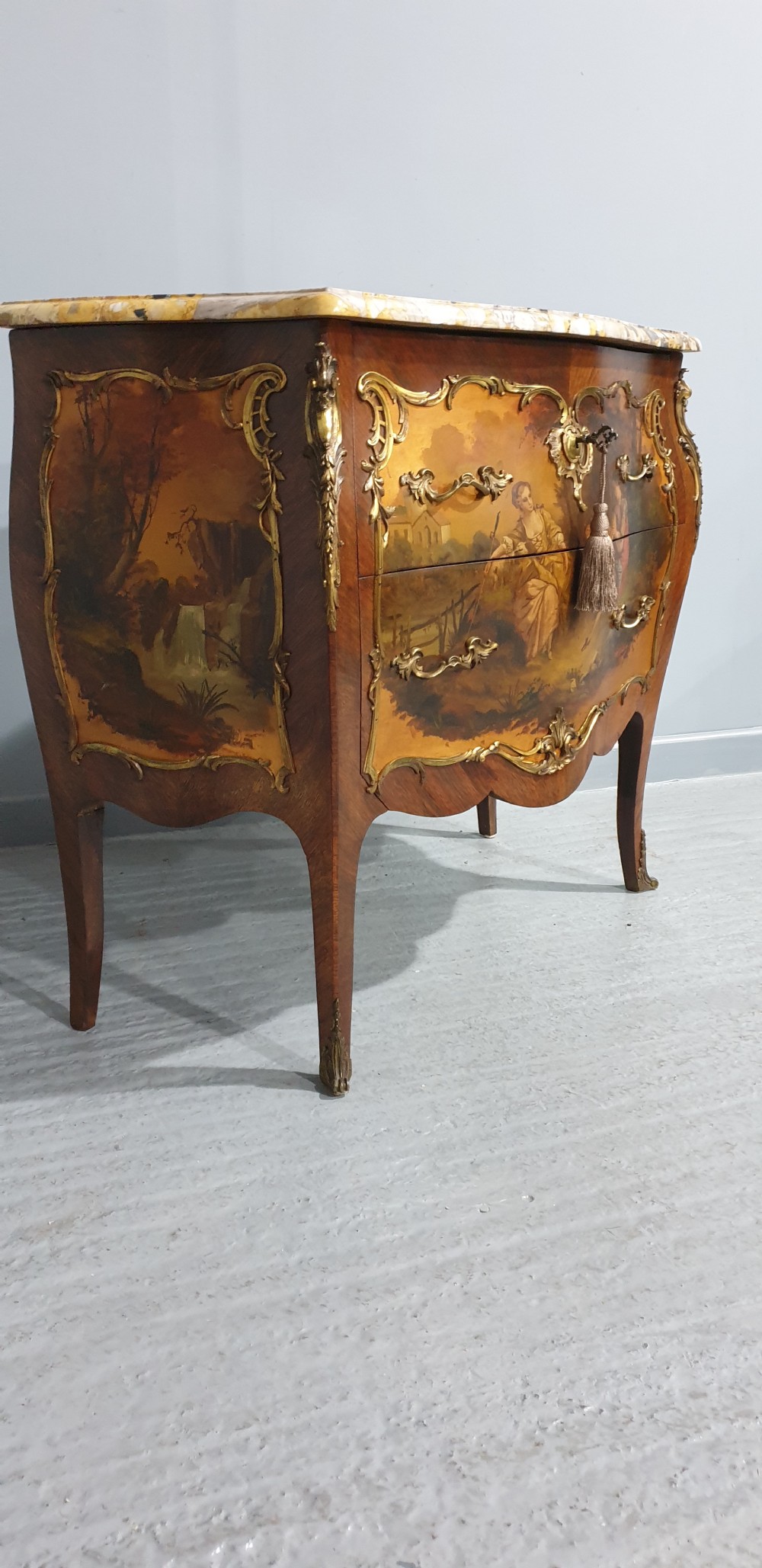 Rare Signed Vernis Martin French  Commode Chest of Drawers View IX