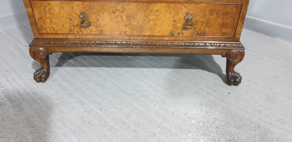 Top Quality Burr Walnut Linen Press of Small Proportions View V