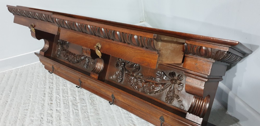 Wonderful Carved Hanging Coat Rack View VIII