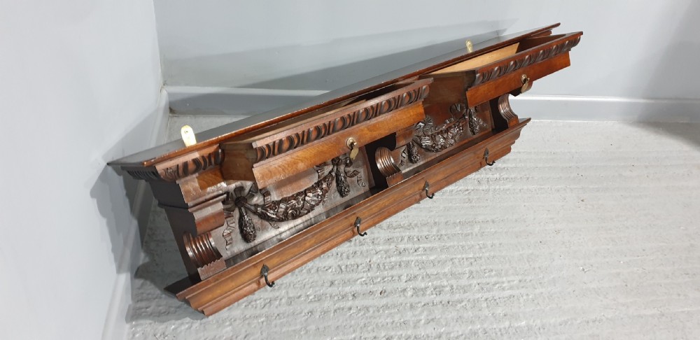 Wonderful Carved Hanging Coat Rack View IX