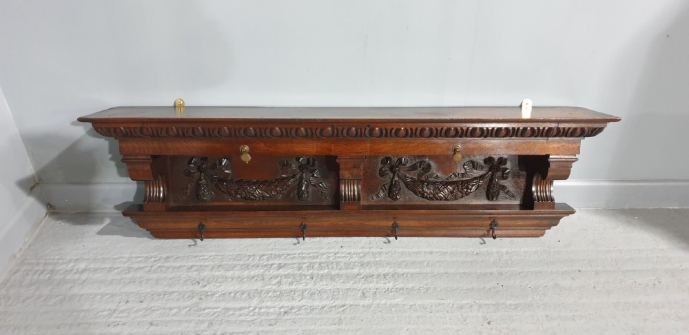 Wonderful Carved Hanging Coat Rack View XI