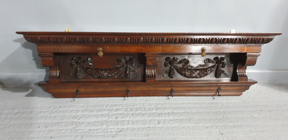 Wonderful Carved Hanging Coat Rack View XIII