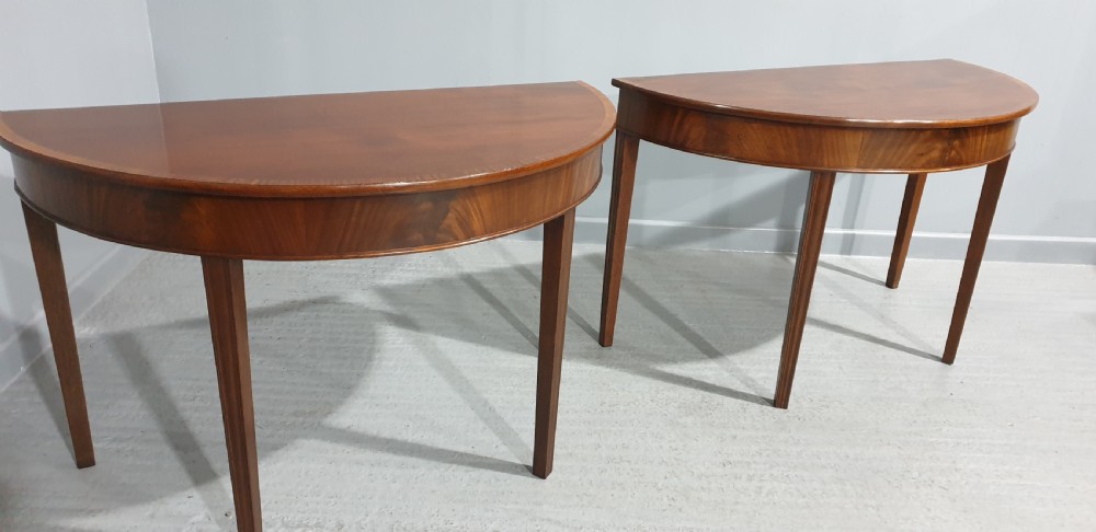 Super pair Regency Mahogany Console Tables View V