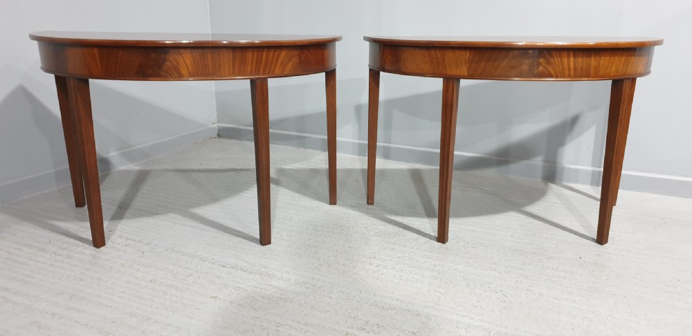 Super pair Regency Mahogany Console Tables View IX