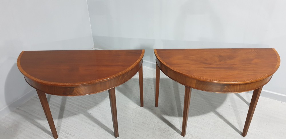 Super pair Regency Mahogany Console Tables View X