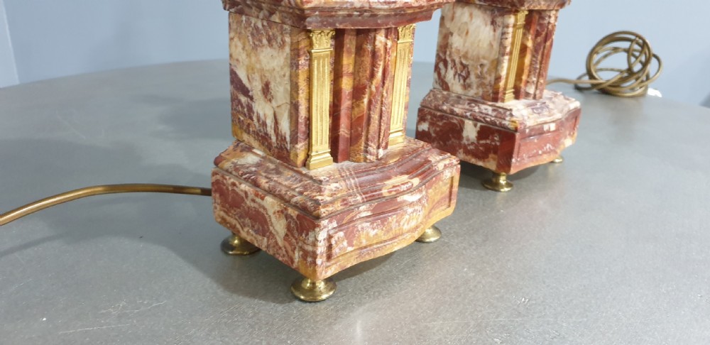 Outstanding Pair Marble Table Lamps View VIII