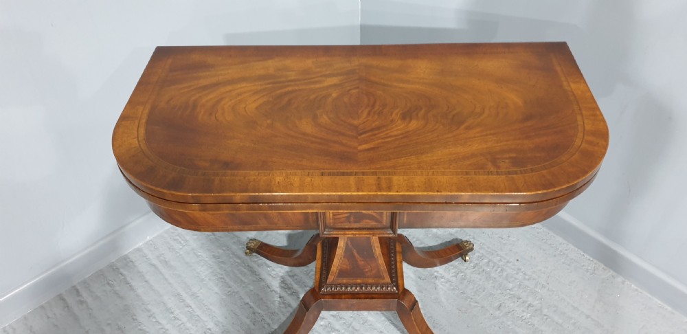 Fine Inlaid Mahogany Card Games Table View VI