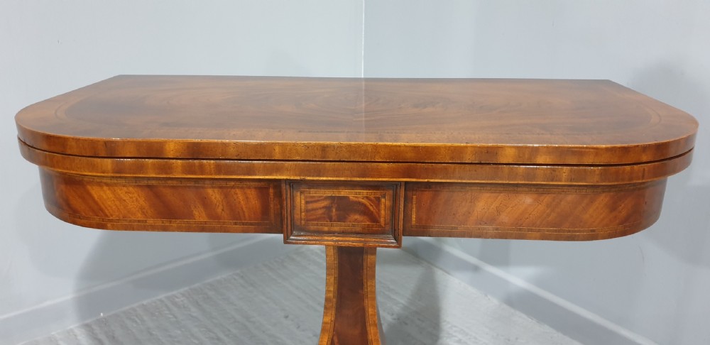 Fine Inlaid Mahogany Card Games Table View XI