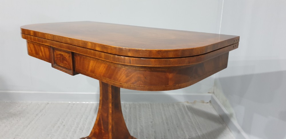 Fine Inlaid Mahogany Card Games Table View XII
