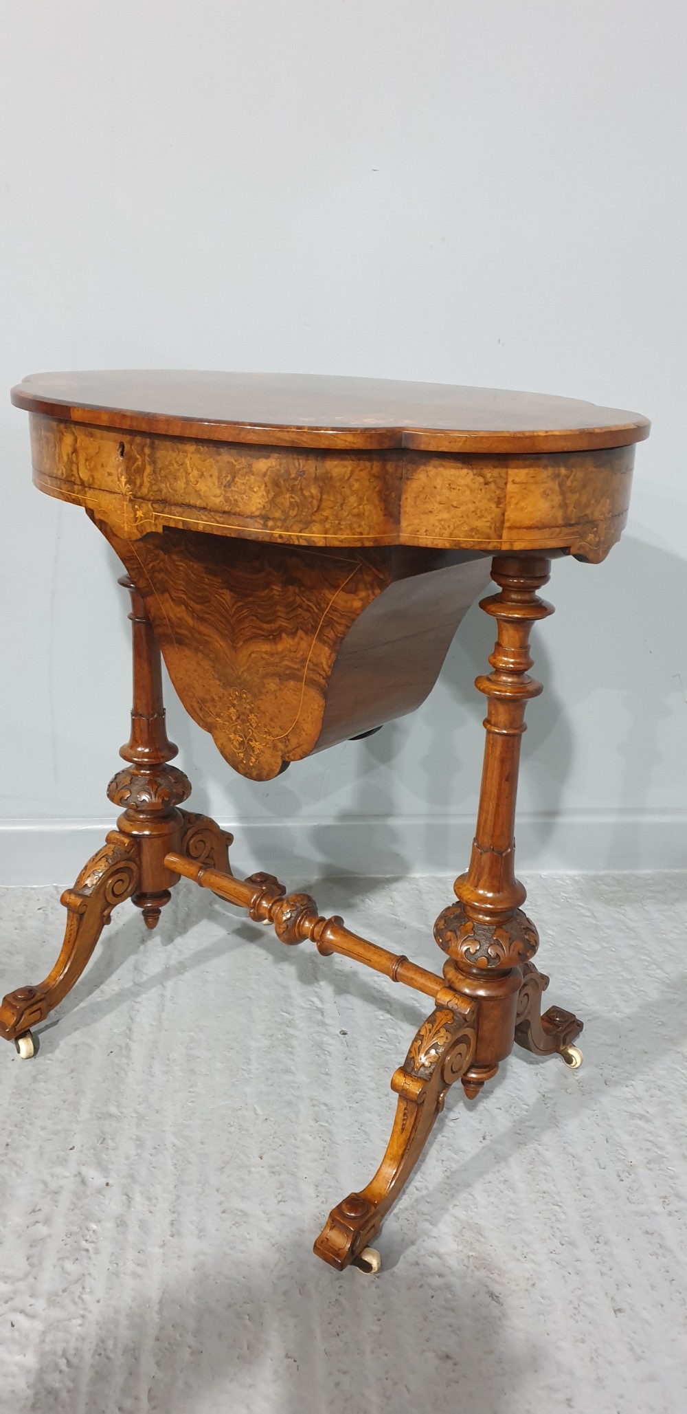 Super Burr Walnut Sewing Box View V