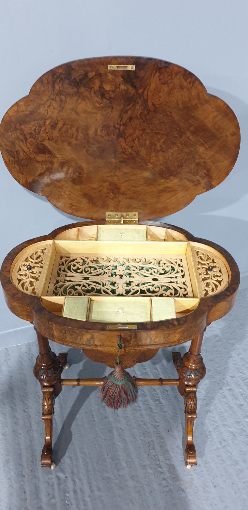 Super Burr Walnut Sewing Box View VIII