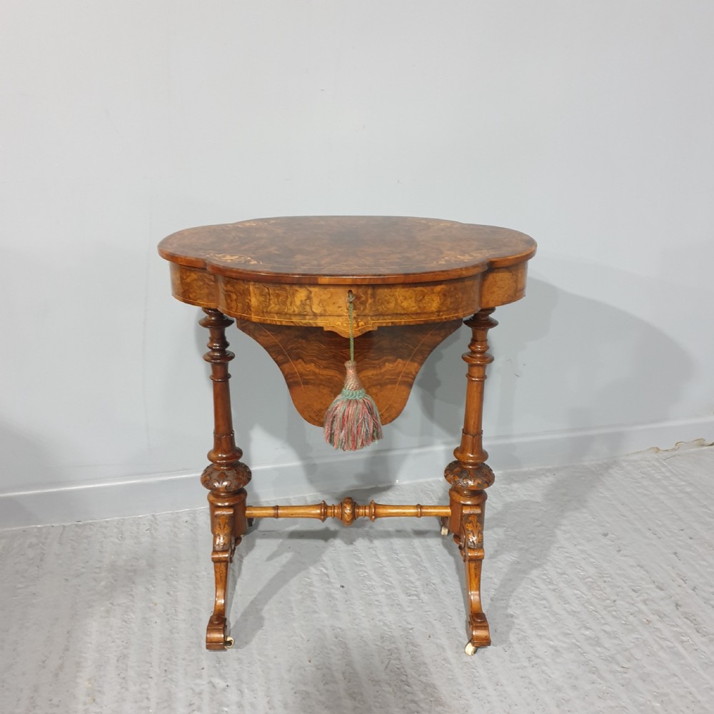 Super Burr Walnut Sewing Box View XIV