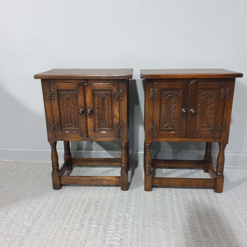 Pair Oak Bedside Cabinets