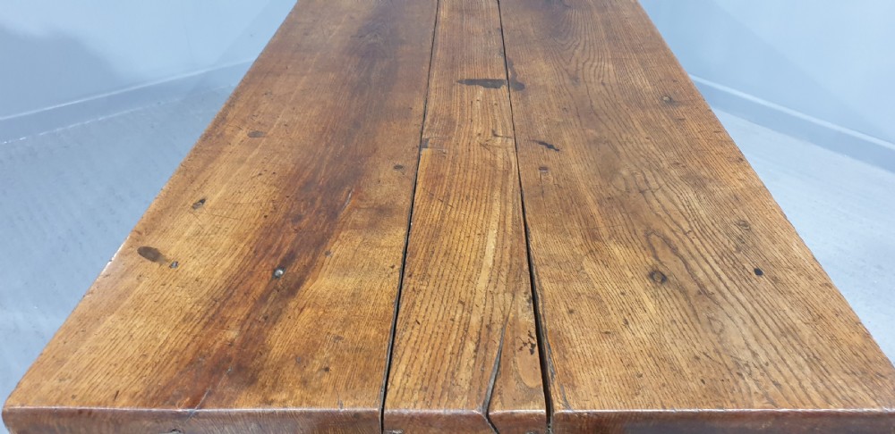 Huge Elm Kitchen Dining Table View XI