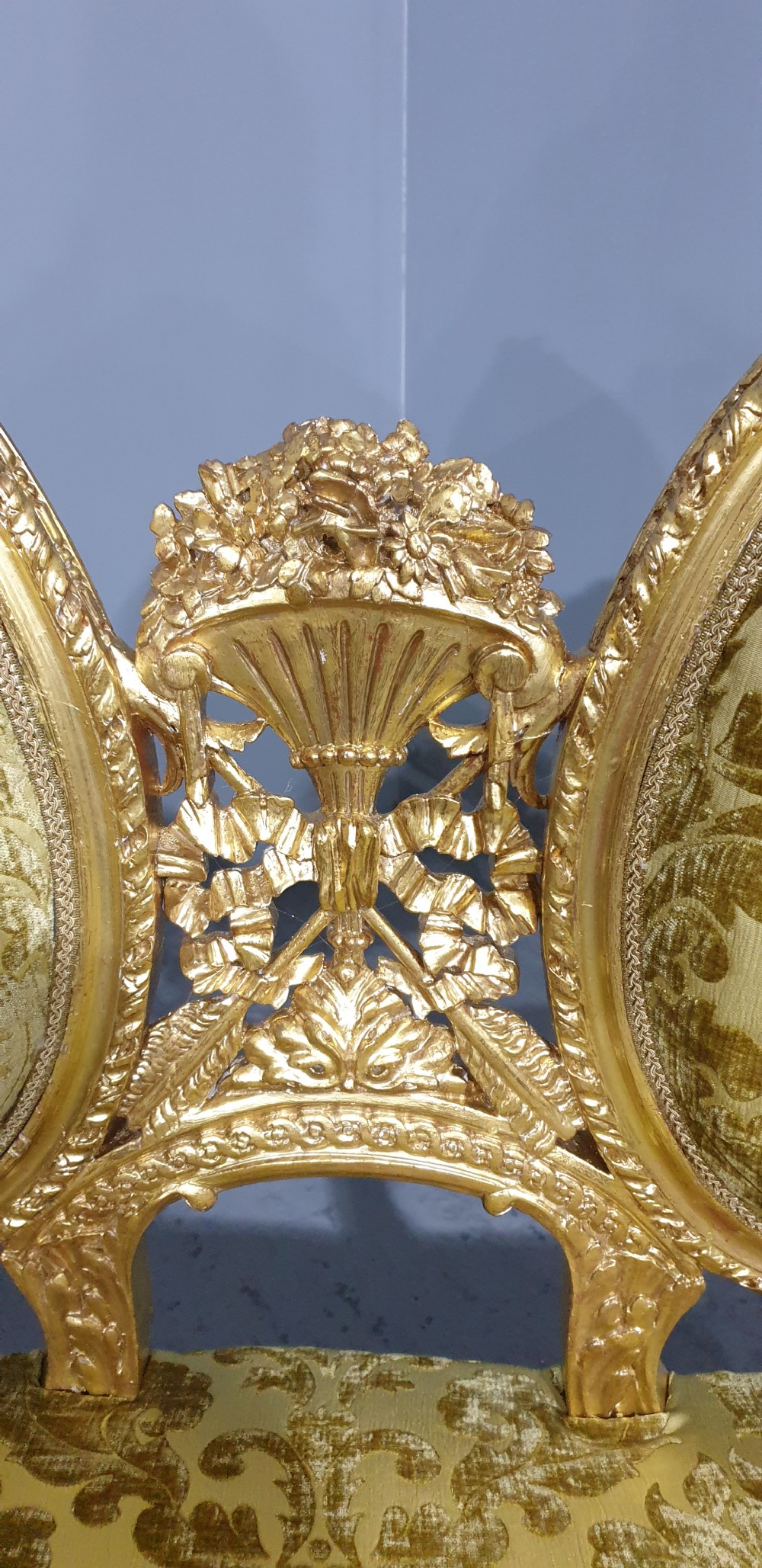 Outstanding French Gilt Sofa View XI