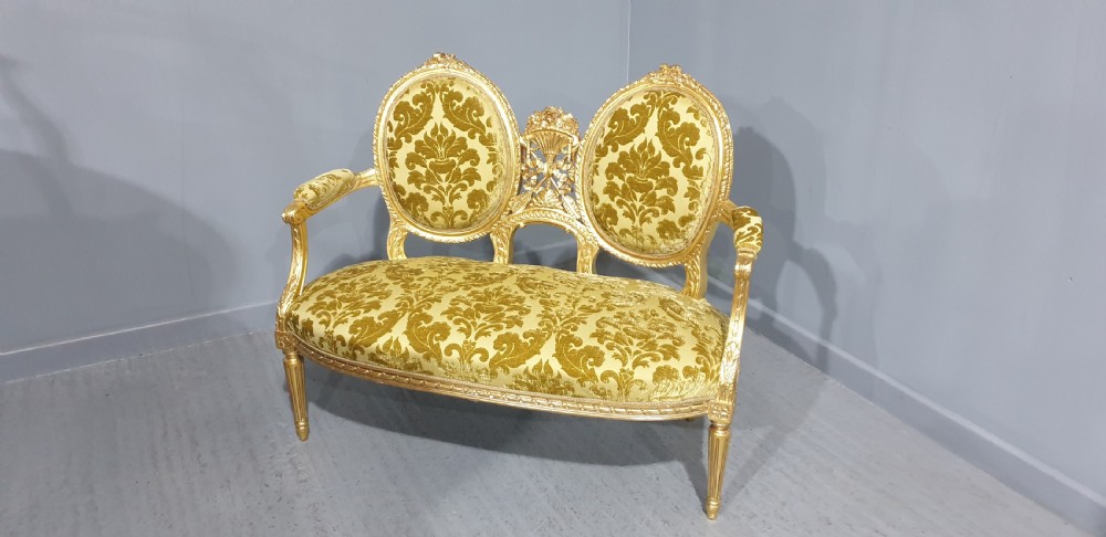 Outstanding French Gilt Sofa View XVIII