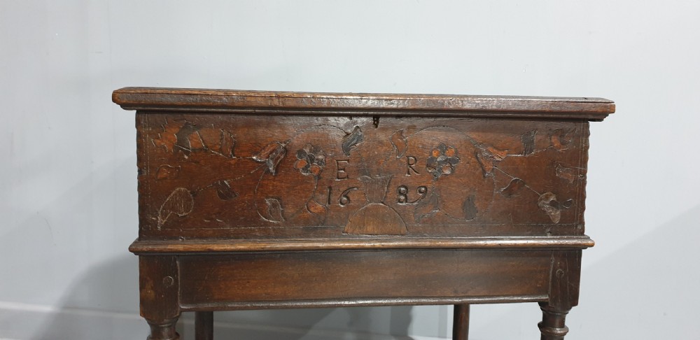 Wonderful Inlaid Oak Bible Box View III