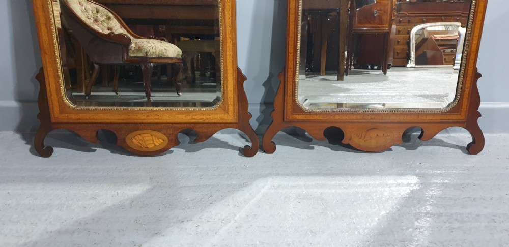 Lovely Pair Georgian Inlaid Mirrors View III