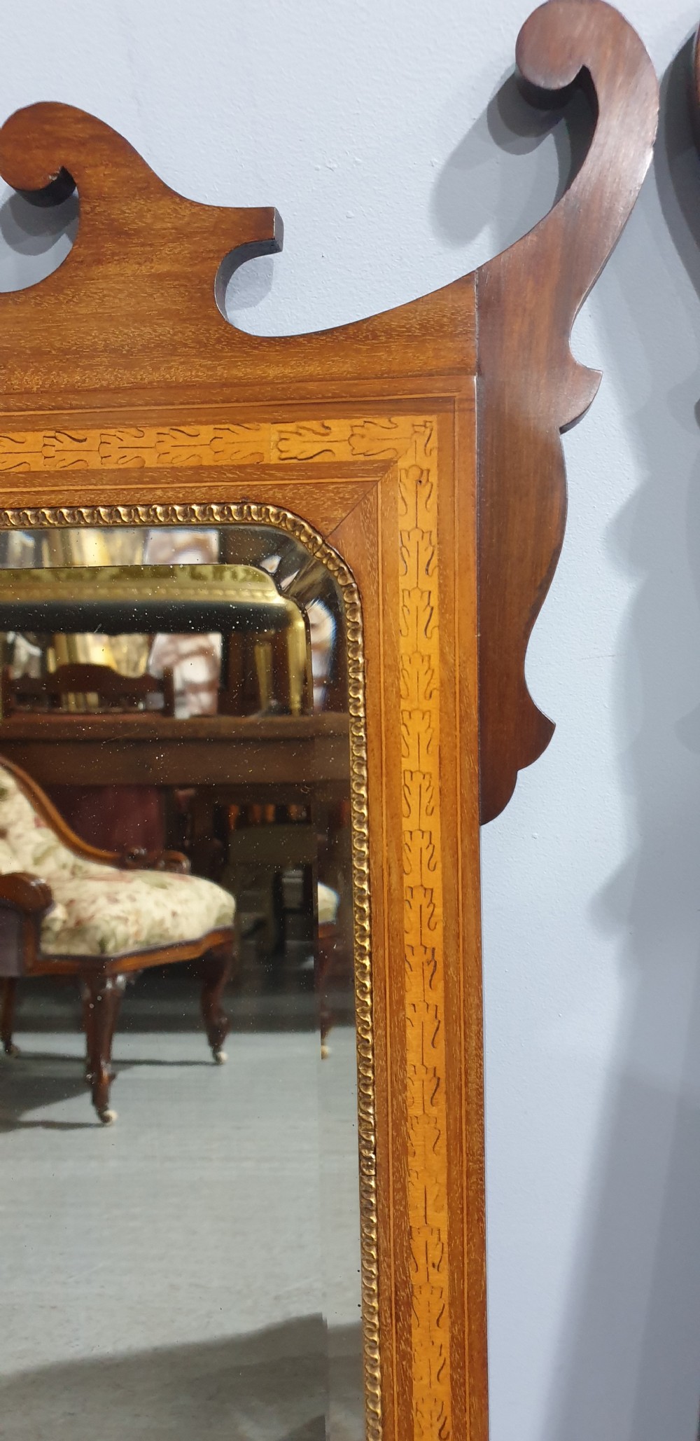 Lovely Pair Georgian Inlaid Mirrors View IV
