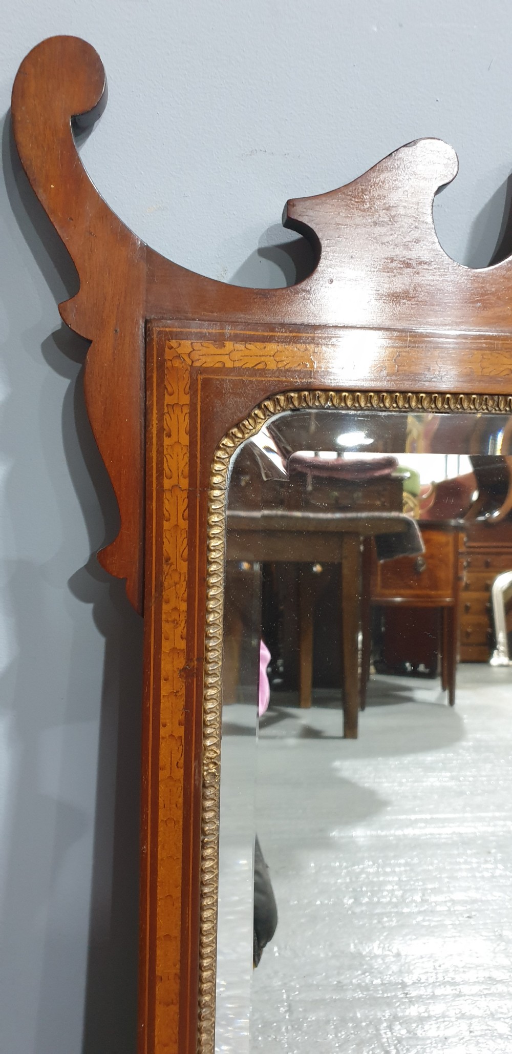 Lovely Pair Georgian Inlaid Mirrors View V