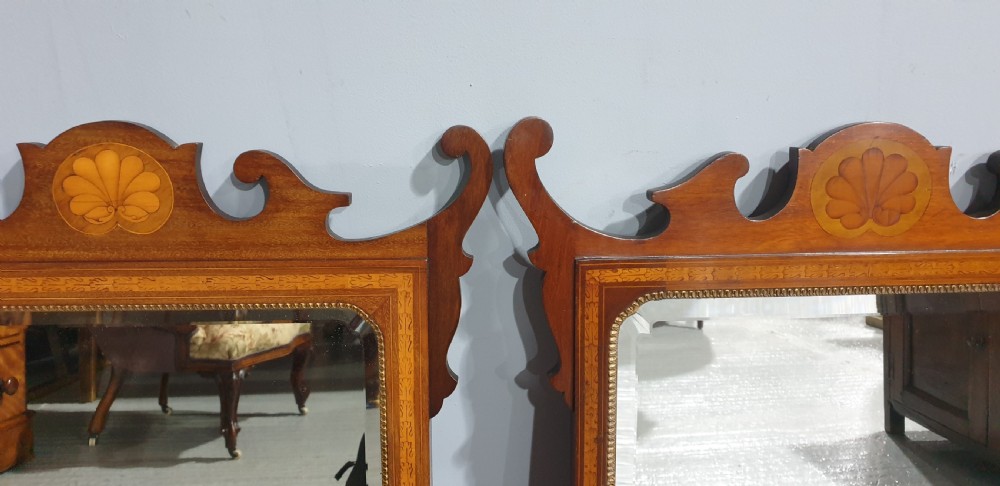 Lovely Pair Georgian Inlaid Mirrors View XI