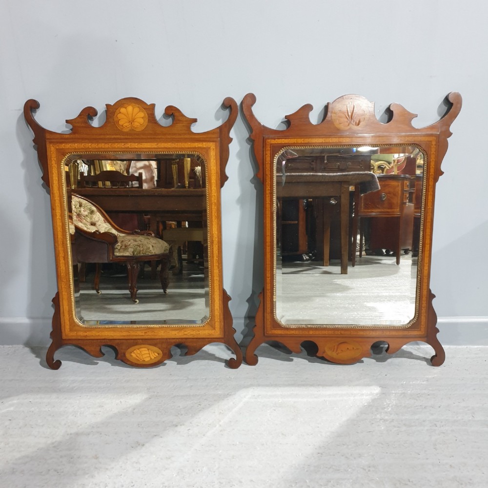 Lovely Pair Georgian Inlaid Mirrors