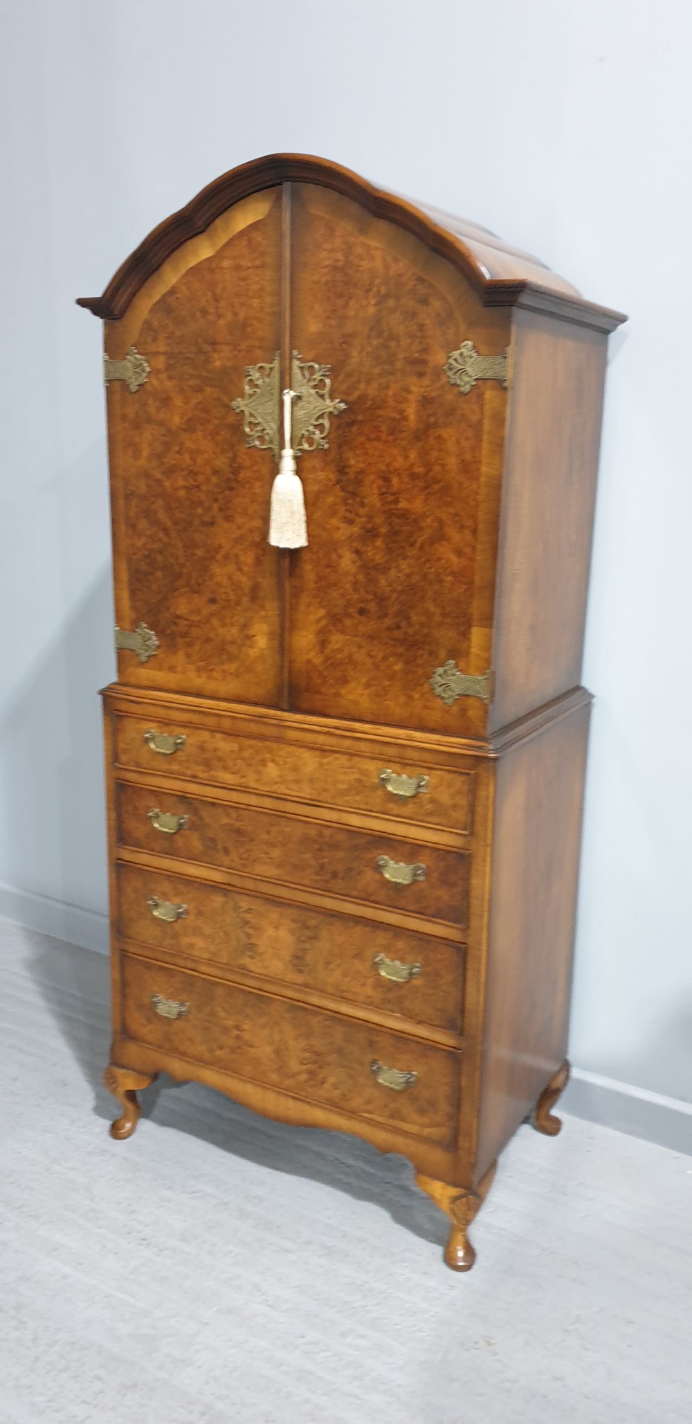 Fine Burr Walnut  Linen Press View II