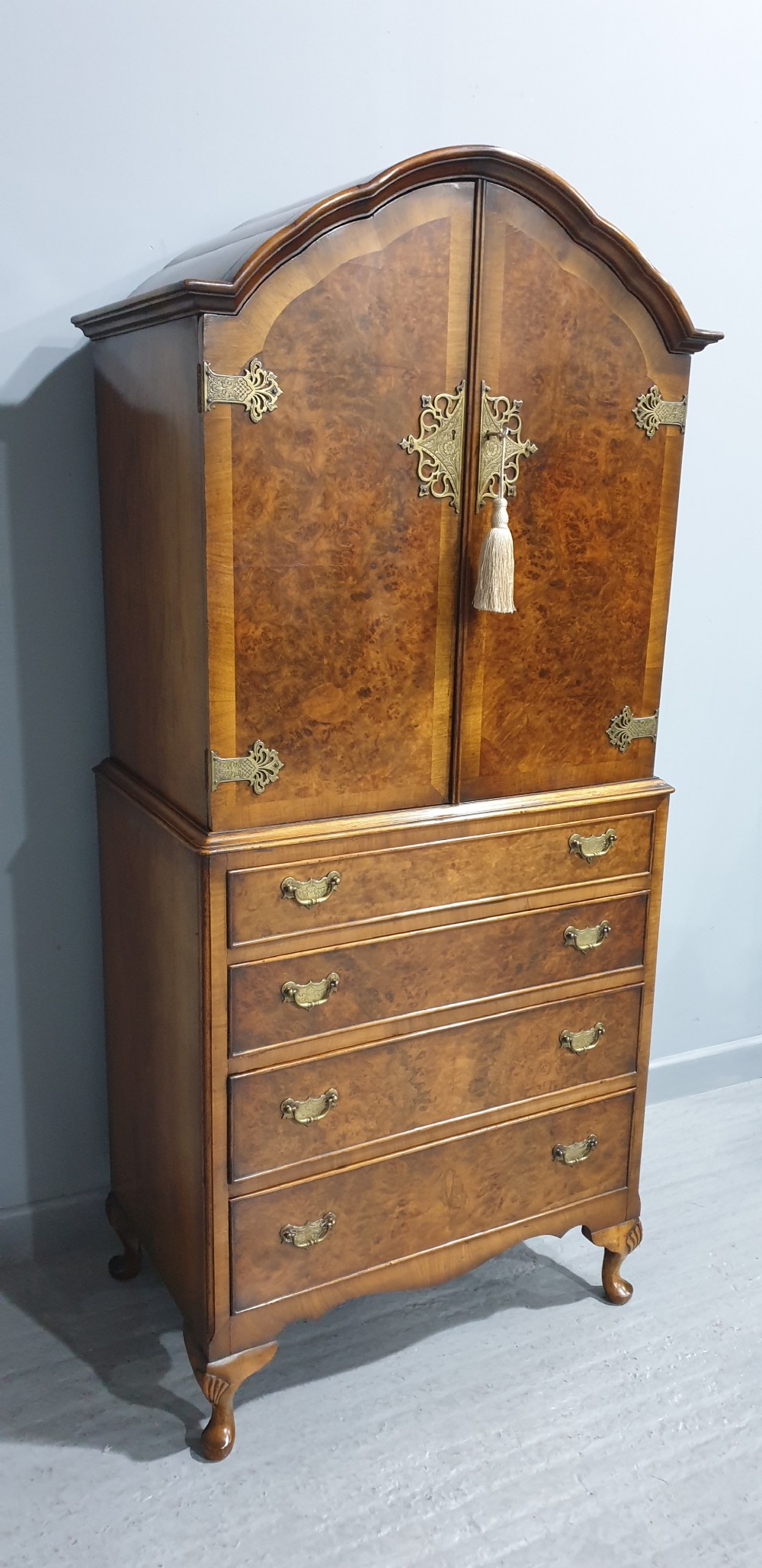 Fine Burr Walnut  Linen Press View III