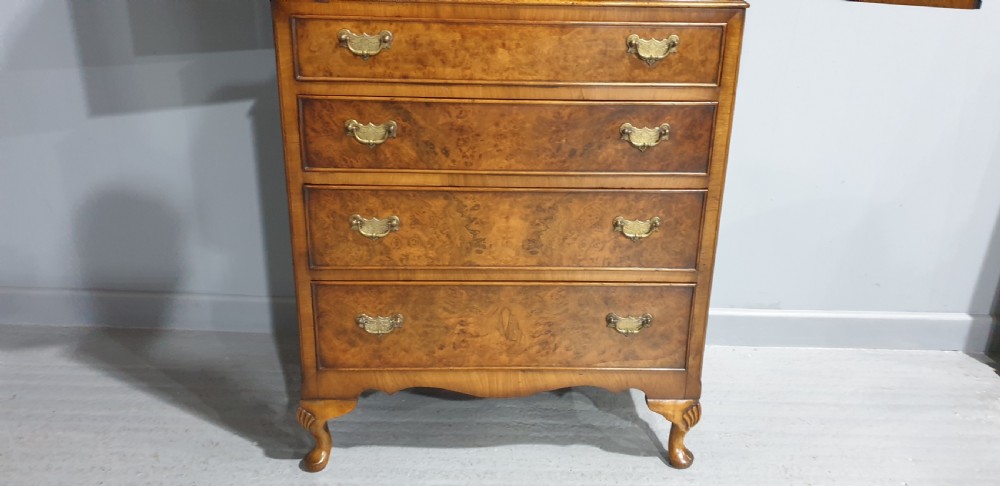 Fine Burr Walnut  Linen Press View VIII