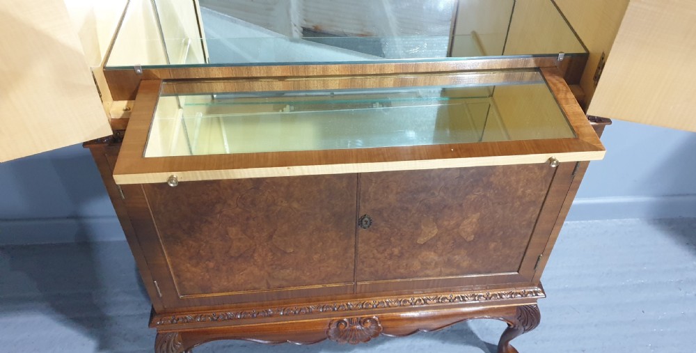 Excellent Quality Burr Walnut Drinks Cabinet View X