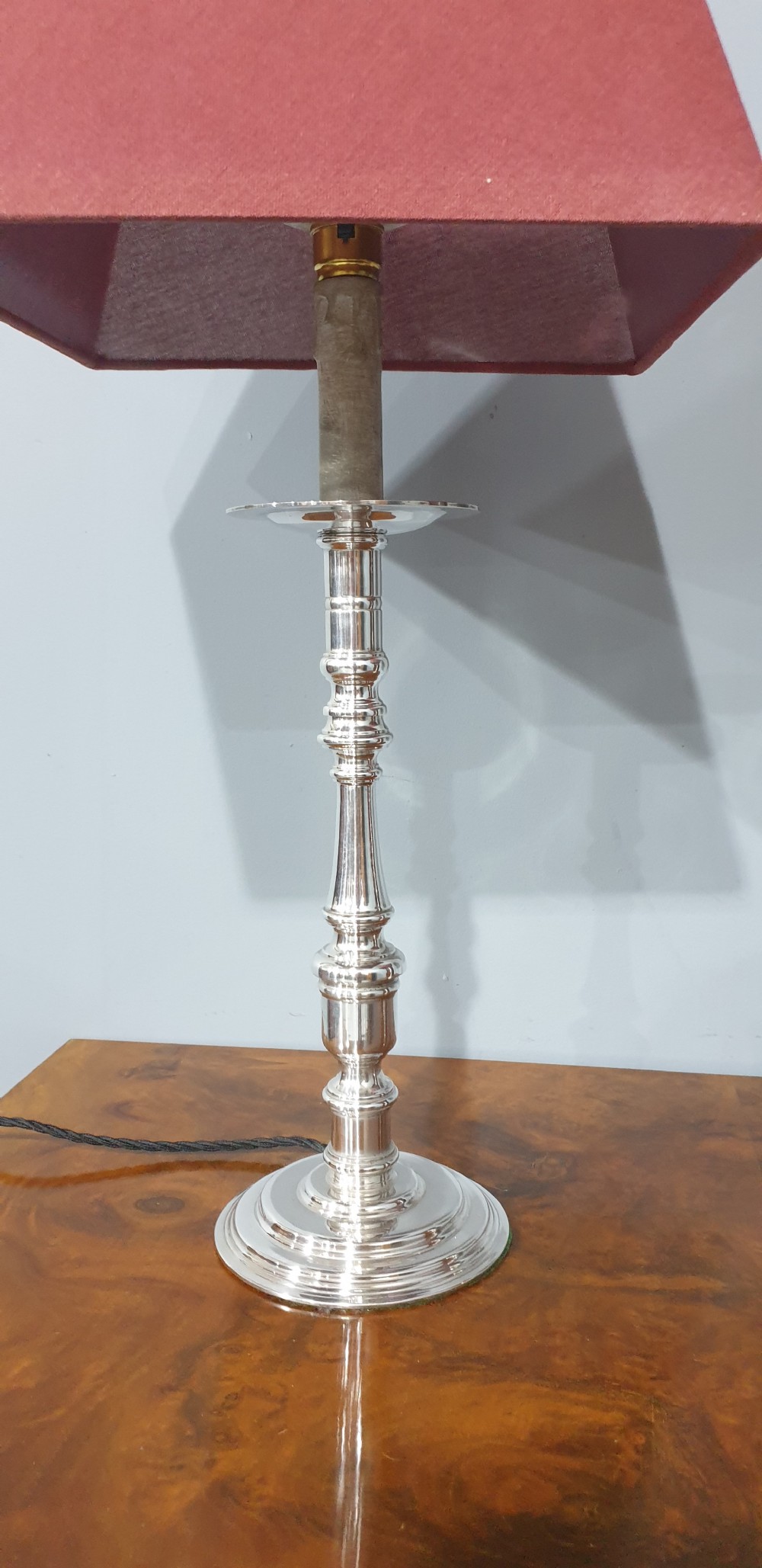 Super Pair Silver Table Lamps View IV